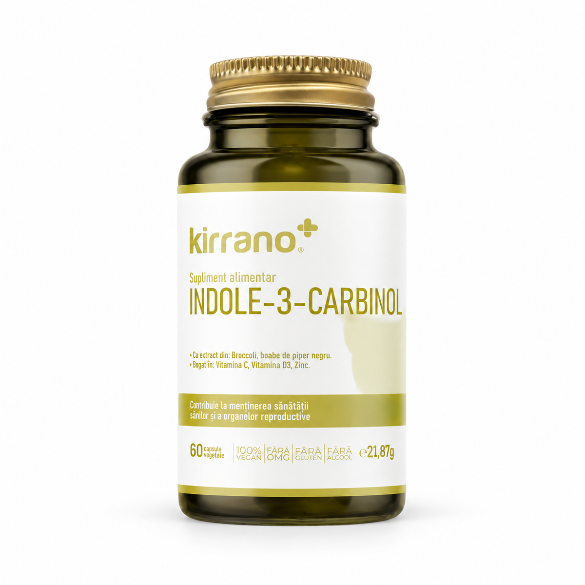 Indole - 3 - Carbinol - susține organele reproducătoare masculine și feminine – fundal alb