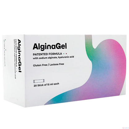 Supliment Alimentar AlginaGel, Alginat de Sodiu 375 mg, 20 Plicuri x 15ml, Human Care, Reflux Gastroesofagian, Aciditate Gastrica, Protectie Esofagiana, Bariera Anti-Acid, Mucoasa Gastrica