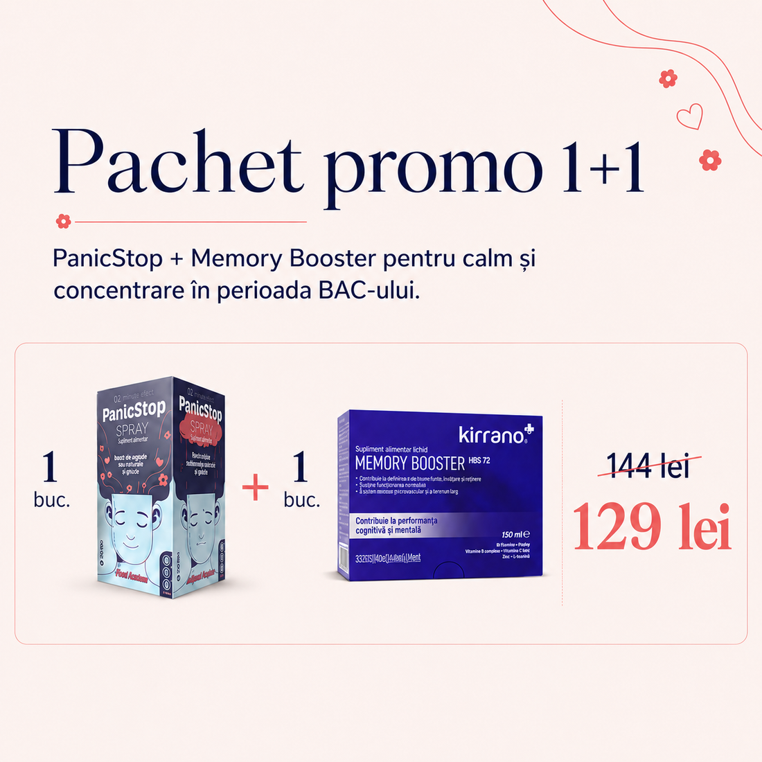 Pachet Promo 1x PanicStop + 1x Memory Booster