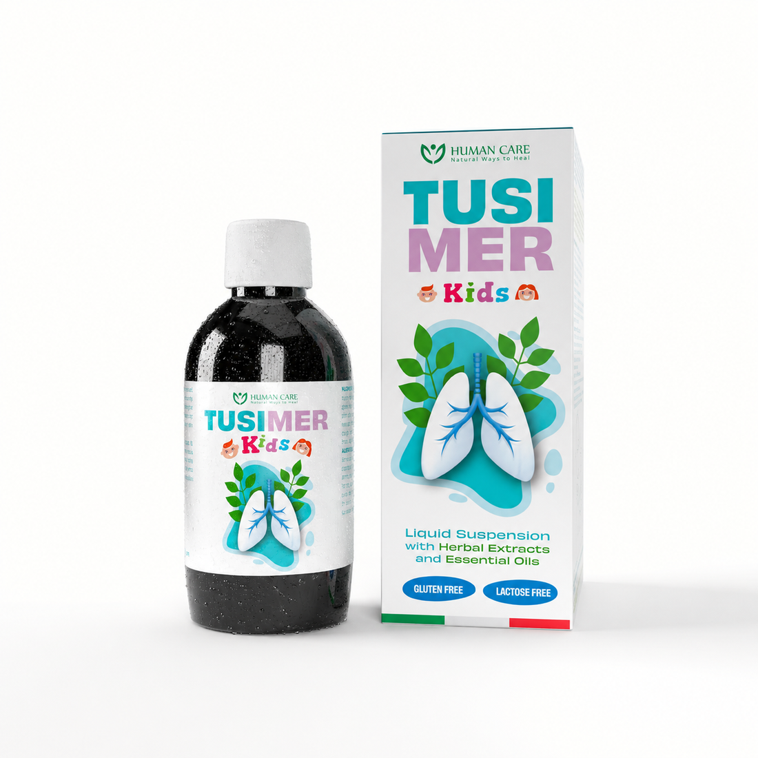 Supliment Alimentar Tusimer Kids Human Care, sirop tuse copii pentru confortul gâtului și susținerea căilor respiratorii, 200 ml sirop miere, extracte de Pătlagină, Nalbă mare, Grindelia și Imortelă