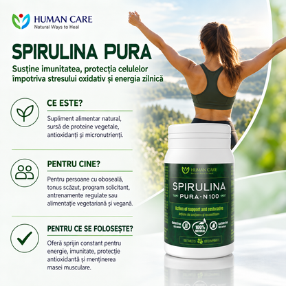 SPIRULINA PURĂ, 100 comprimate