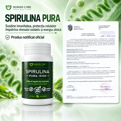 SPIRULINA PURĂ, 100 comprimate