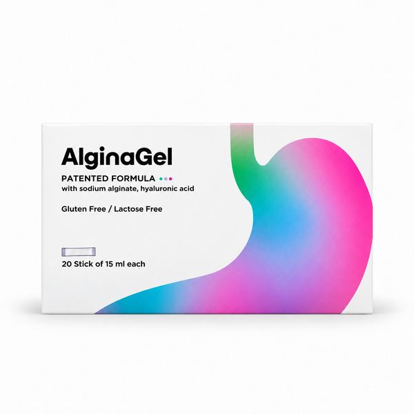 ALGINAGEL, 20 plicuri x 15 ml — vedere frontală pe fundal alb
