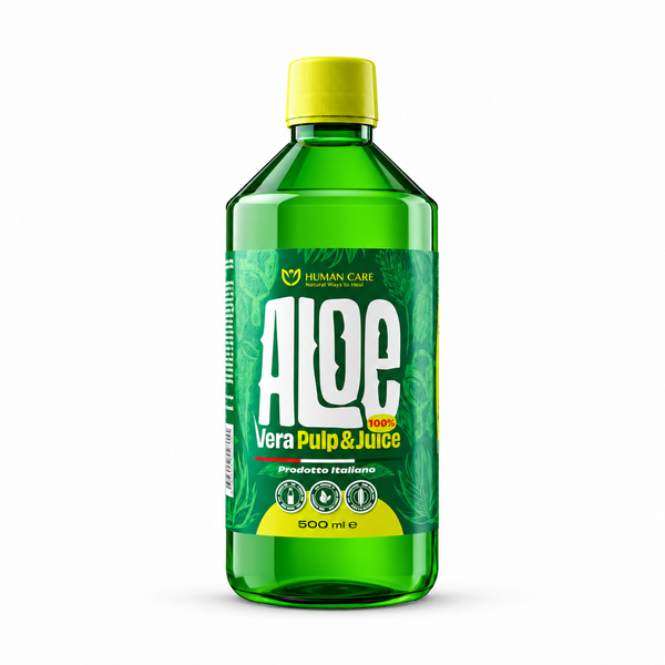 ALOE VERA 500 ml — sticlă fără condens, pe fundal alb