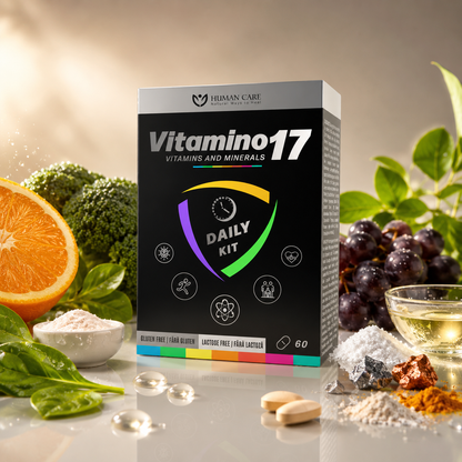 Supliment Alimentar Vitamino17, Complex 17 Vitamine si Minerale, 60 comprimate, Human Care, pentru Energie, Imunitate si Oase