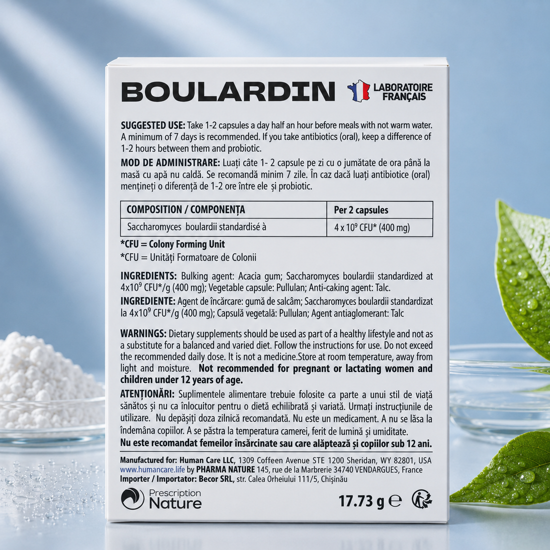Supliment Alimentar Probiotic Boulardin, Saccharomyces boulardii 4 mld. CFU, Disconfort Intestinal, Dezechilibrul Florei Intestinale