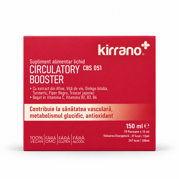 CIRCULATORY BOOSTER, 20 shoturi x 15 ml — vedere frontală pe fundal alb