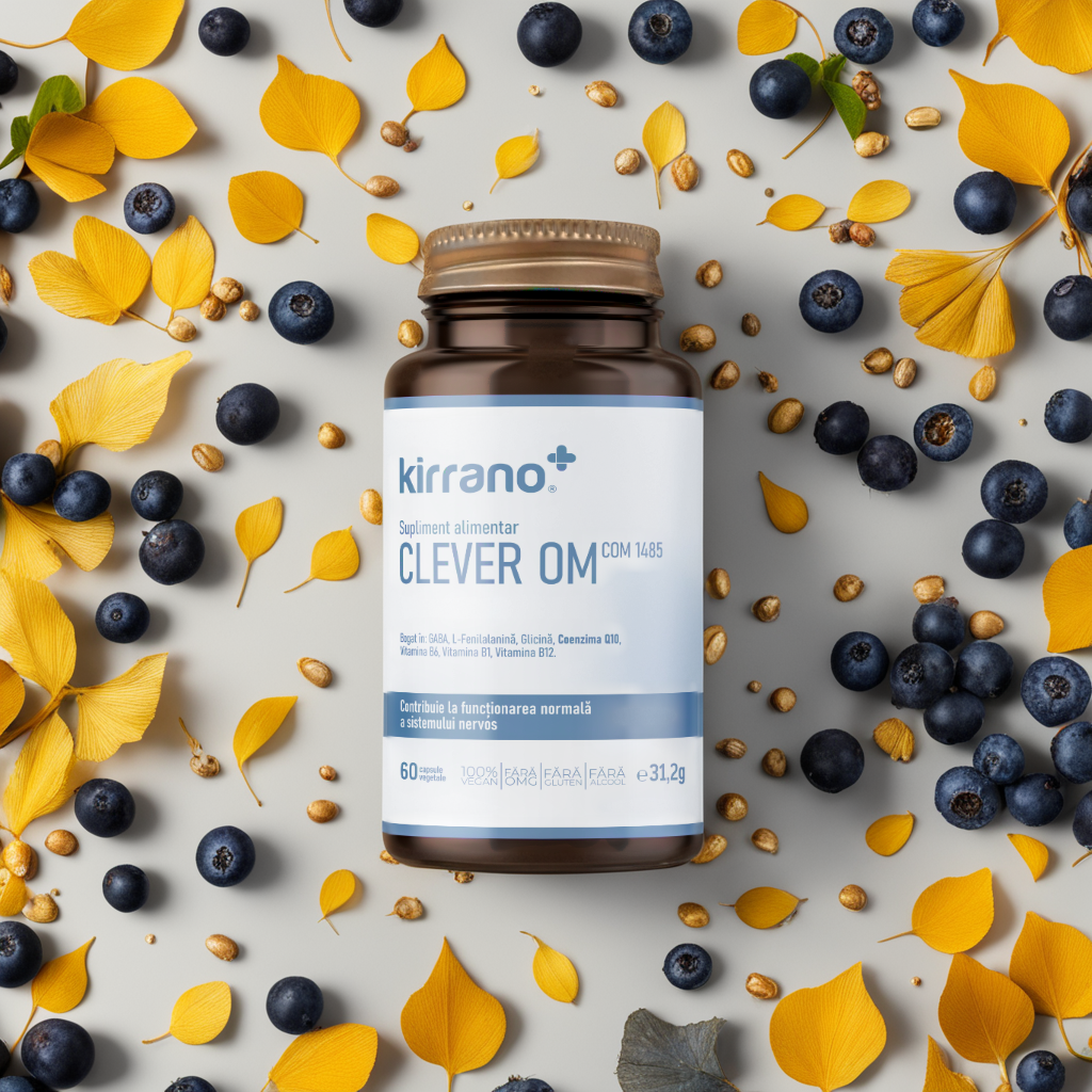 Clever OM – Supliment alimentar pentru memorie și concentrare, cu GABA, Coenzima Q10 și vitaminele B
