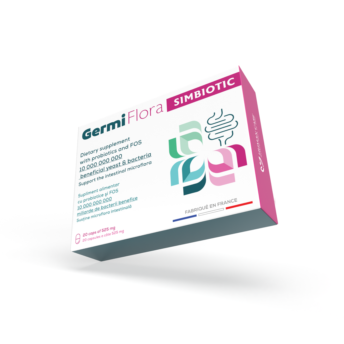 Supliment Alimentar Prebiotic + Probiotic GermiFlora Adulti, 10 Miliarde CFU, Sustine Echilibrul Florei Intestinale după Antibiotice