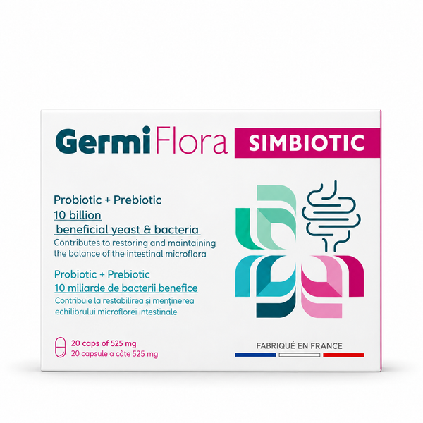 GERMIFLORA ADULȚI, 20 capsule — vedere frontală pe fundal alb