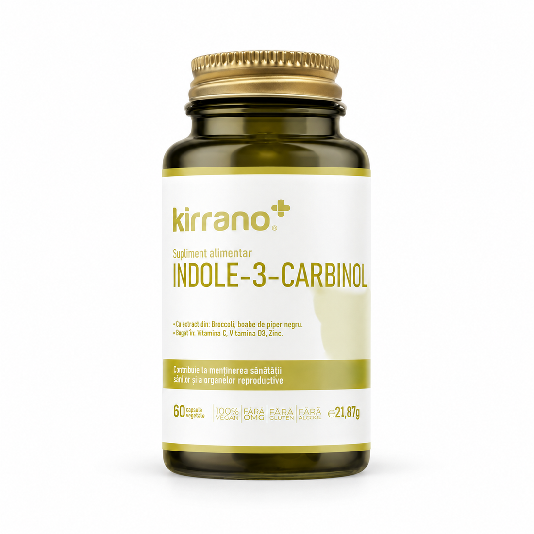 Indole - 3 - Carbinol - susține organele reproducătoare masculine și feminine – fundal alb