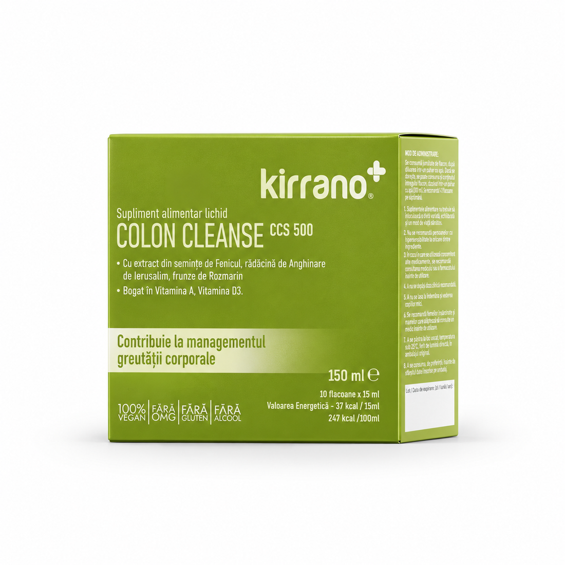 COLON CLEANSE - sănătatea tractului digestiv – fundal alb