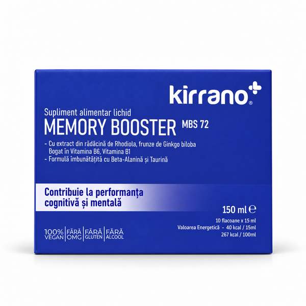 MEMORY BOOSTER, 10 shoturi x 15 ml — vedere frontală pe fundal alb