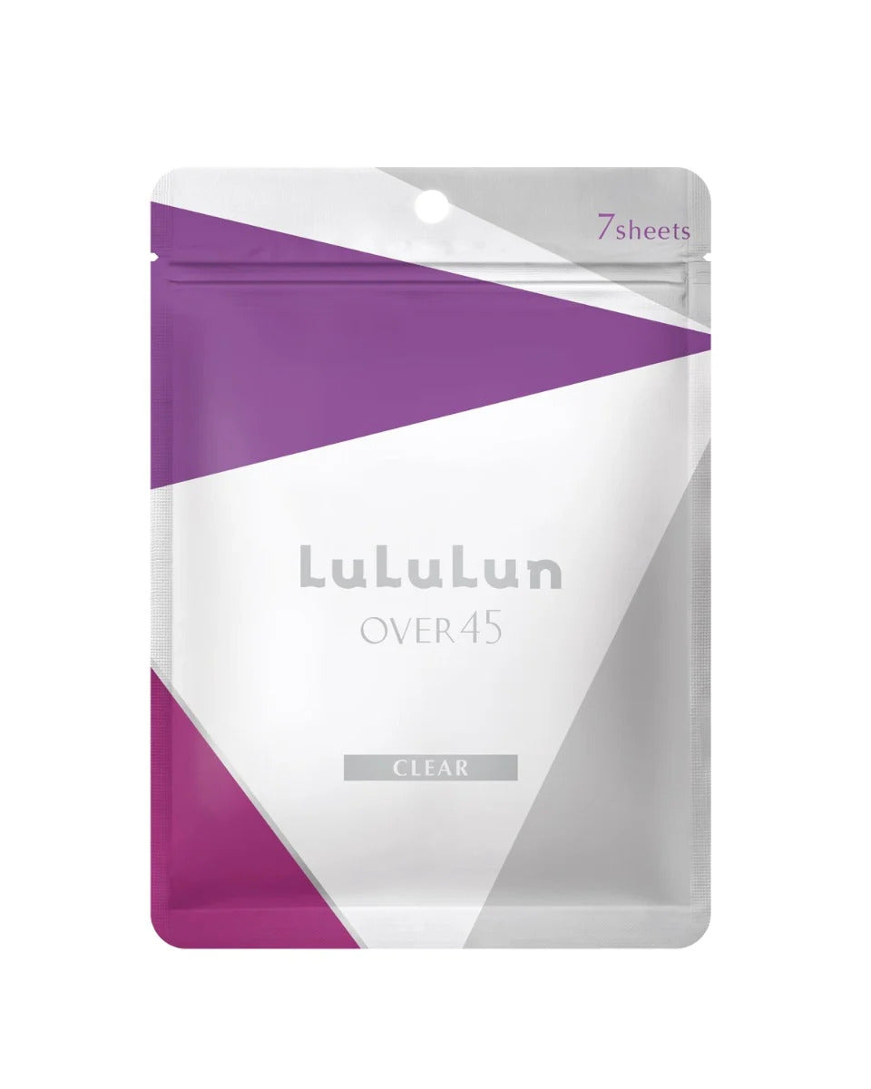 Mască de Față Over45 Clear Iris Blue, Lululun, 113ml Ser + 7 Măști, Fermitate și Luminozitate, Ten Matur