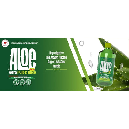 Supliment Alimentar Aloe Vera Suc Natural 100% cu Pulpa, 500ml, Human Care, potrivit pentru Detox, Digestie si Imunitate, Fara Aditivi